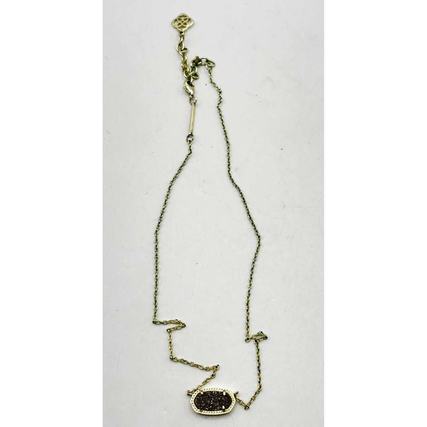 Kendra Scott Gold Plated Necklace With Druzy Pendant