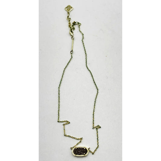 Kendra Scott Gold Plated Necklace With Druzy Pendant
