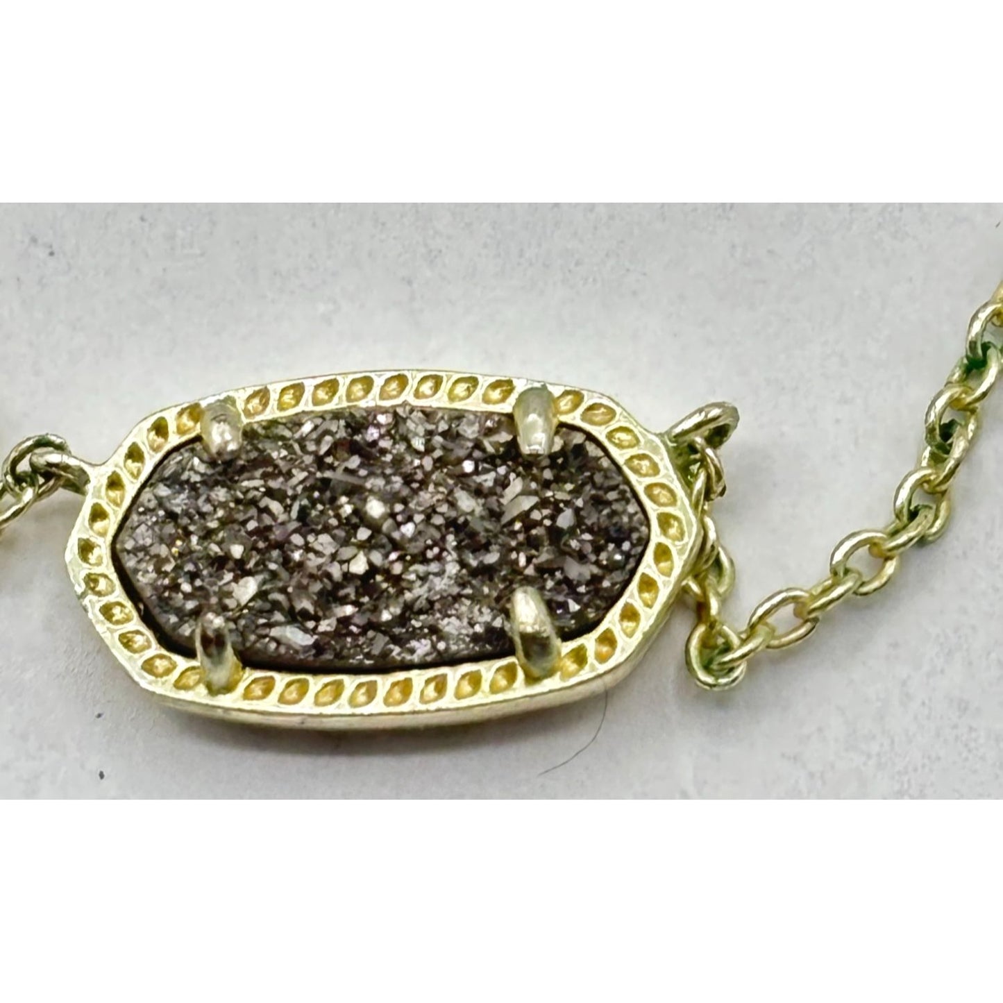 Kendra Scott Gold Plated Necklace With Druzy Pendant