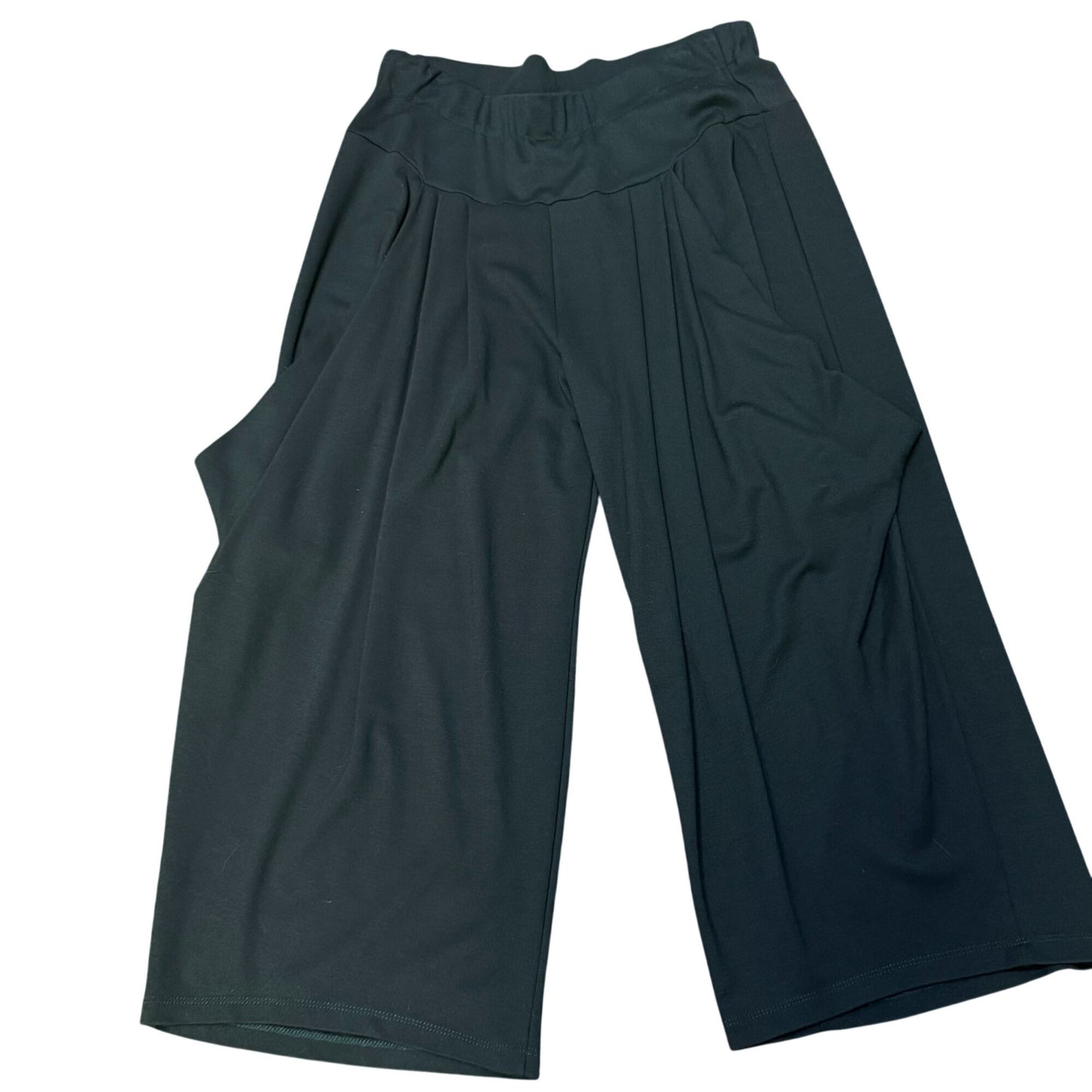 NWT Alembika Black Wide-Leg Pants With Draped Pockets Size 4