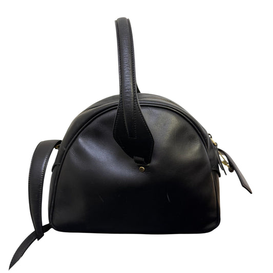 Gucci Vintage Black Leather Hobo Bag With Gold Hardware