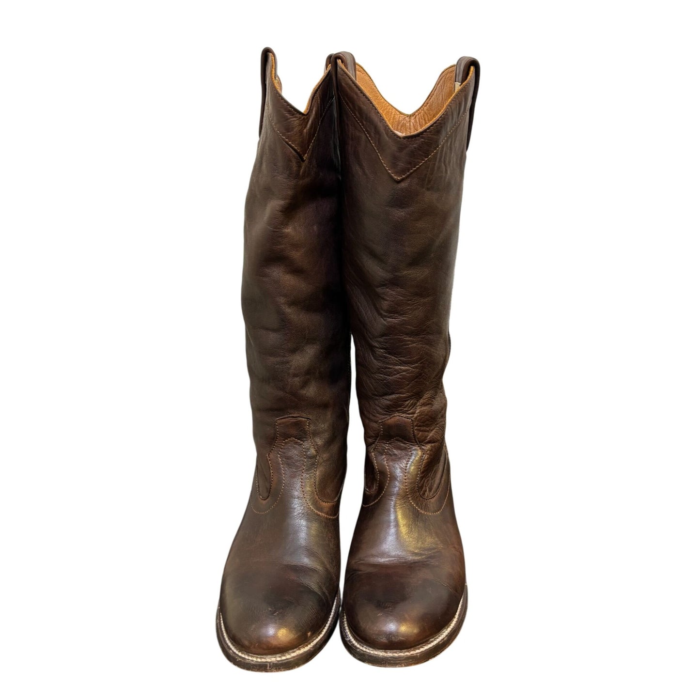 Stetson Western Leather Boots Brown Size 6.5