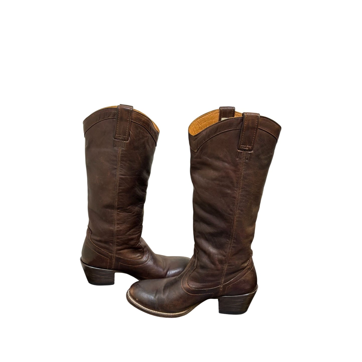 Stetson Western Leather Boots Brown Size 6.5