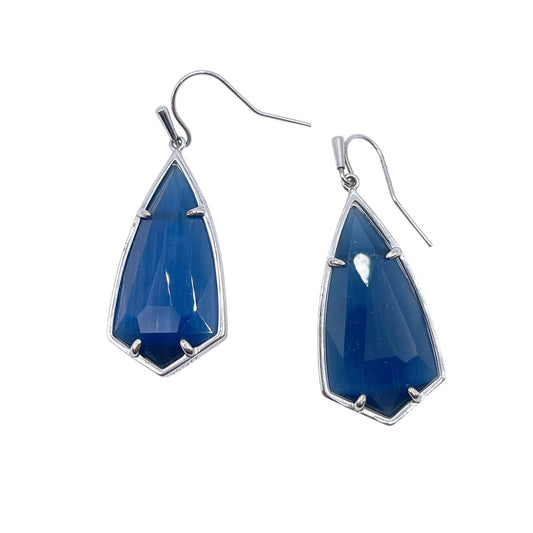 Kendra Scott Faceted Blue Gemstone Drop Earrings Hooks