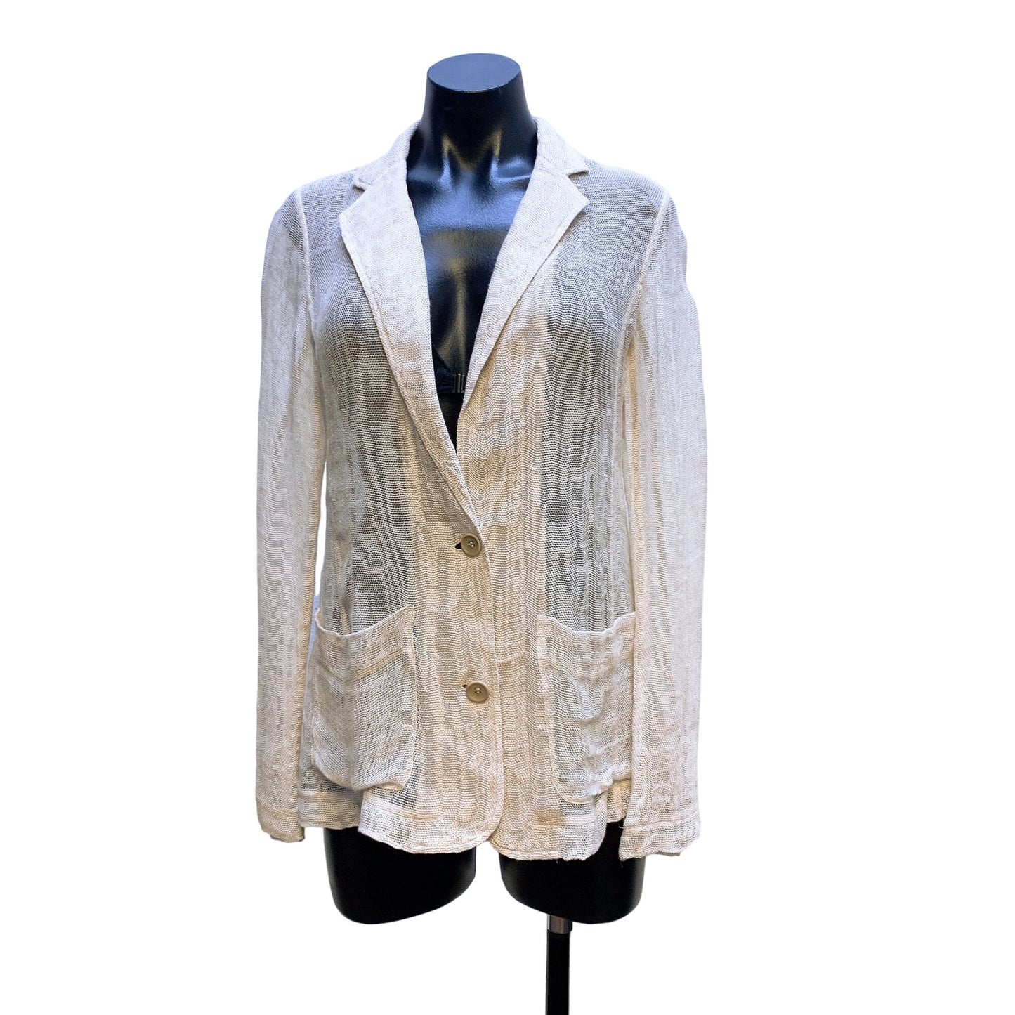 Eileen Fisher Beige Linen Blazer Jacket XS