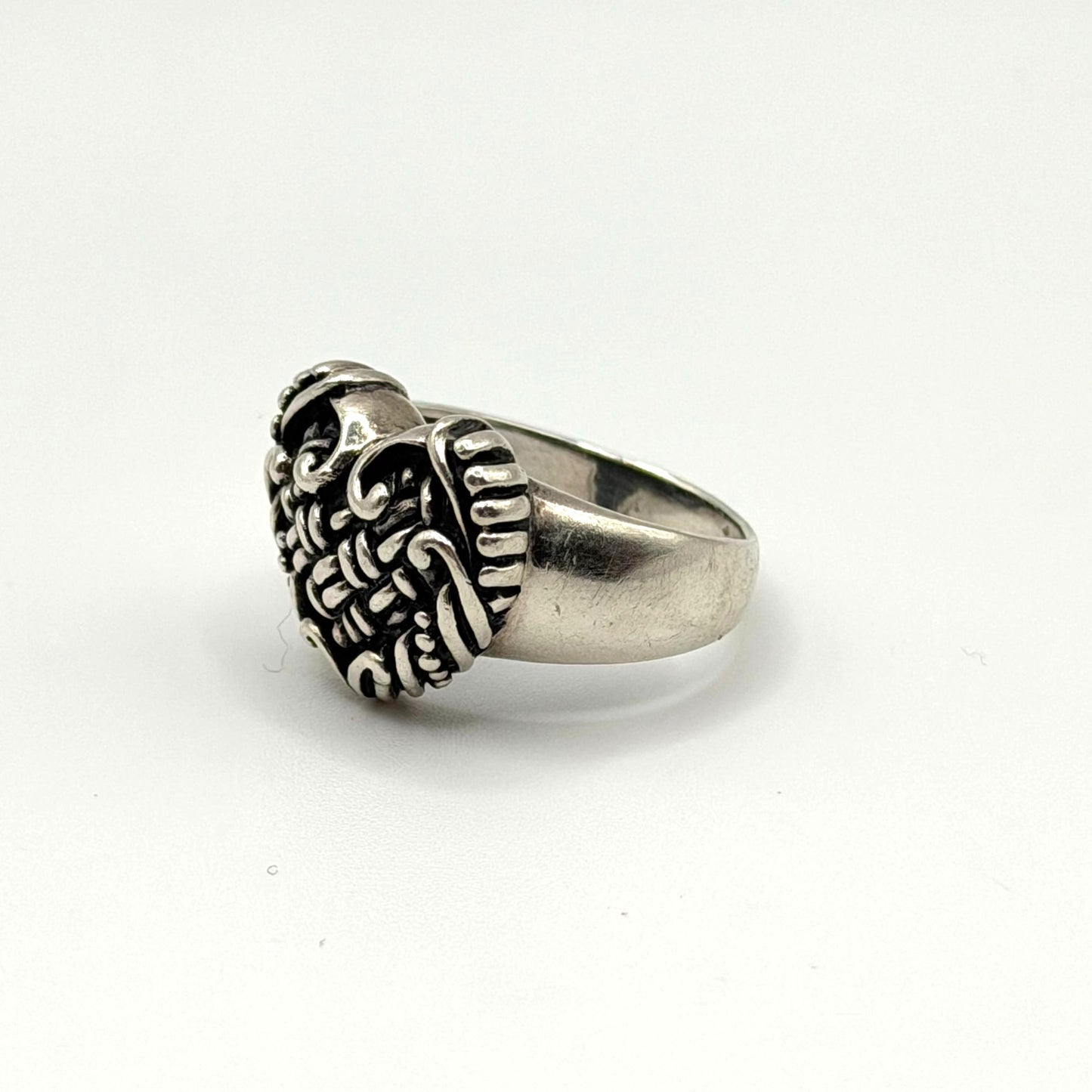 Vintage Sterling Silver Devils Heart Ring Size 8