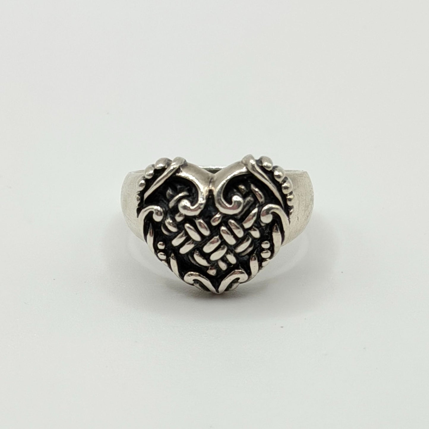 Vintage Sterling Silver Devils Heart Ring Size 8