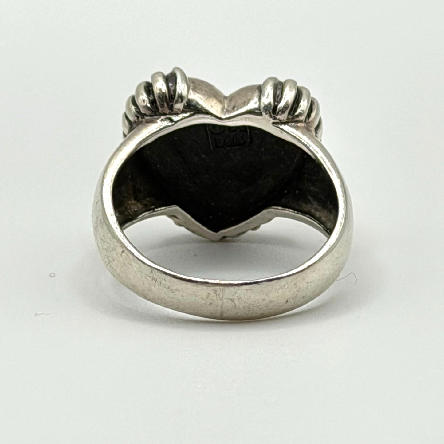 Vintage Sterling Silver Devils Heart Ring Size 8