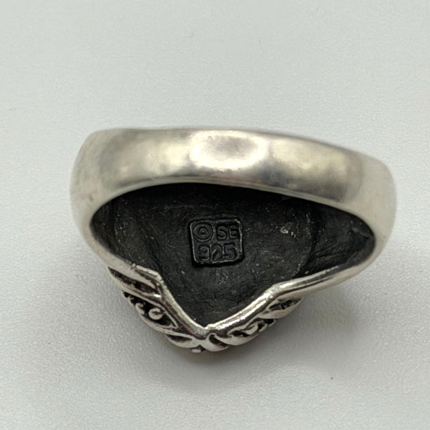 Vintage Sterling Silver Devils Heart Ring Size 8