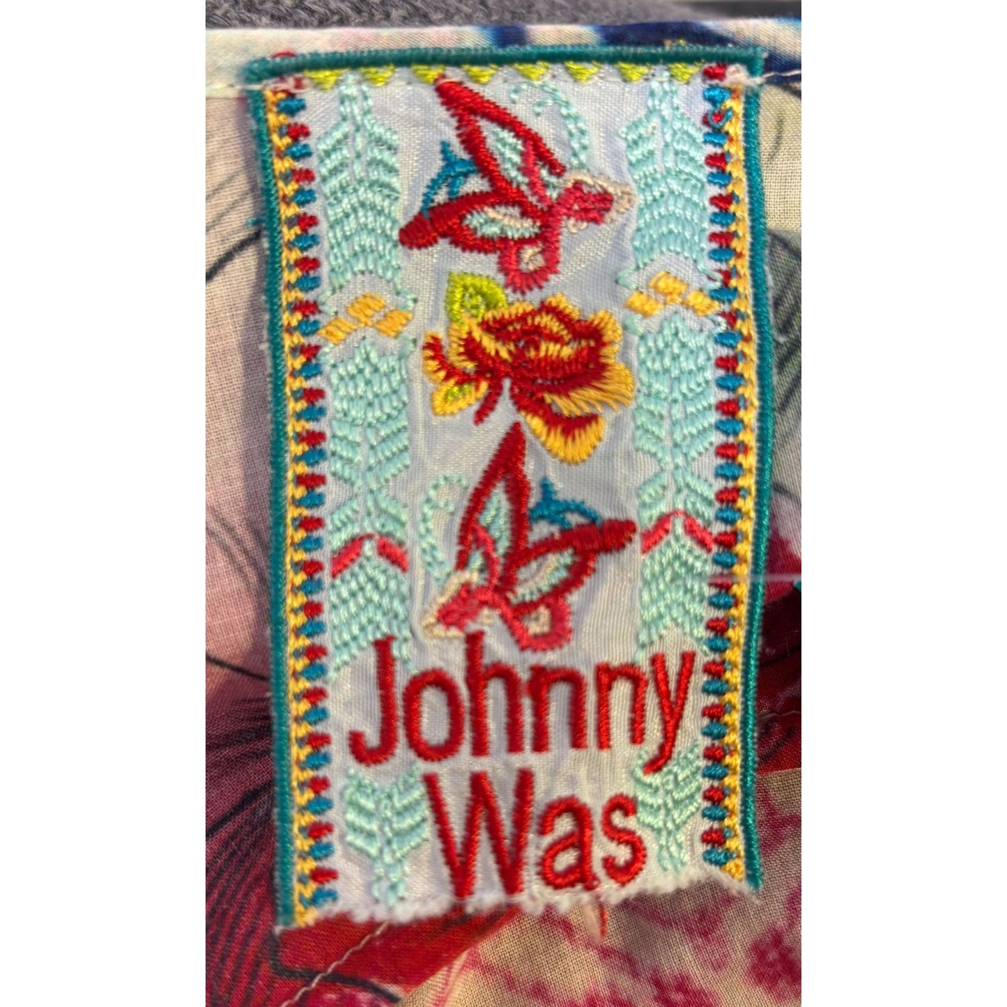 Johnny Was Multi-Color Floral Print Tunic Blouse L