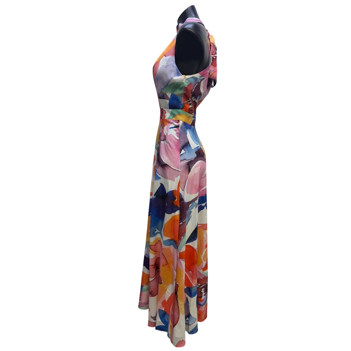 NWT Tahari Arthur S. Levine Multi-Color Halter Maxi Dress Floral Print 8