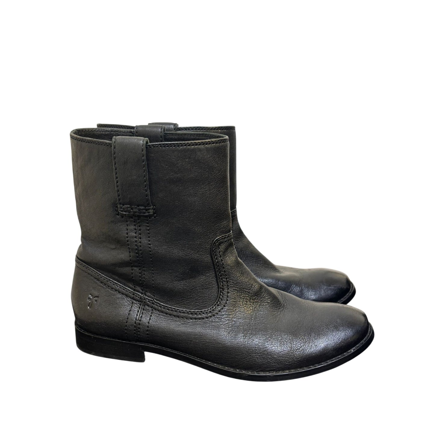 Frye Black Leather Ankle Booties Size 8