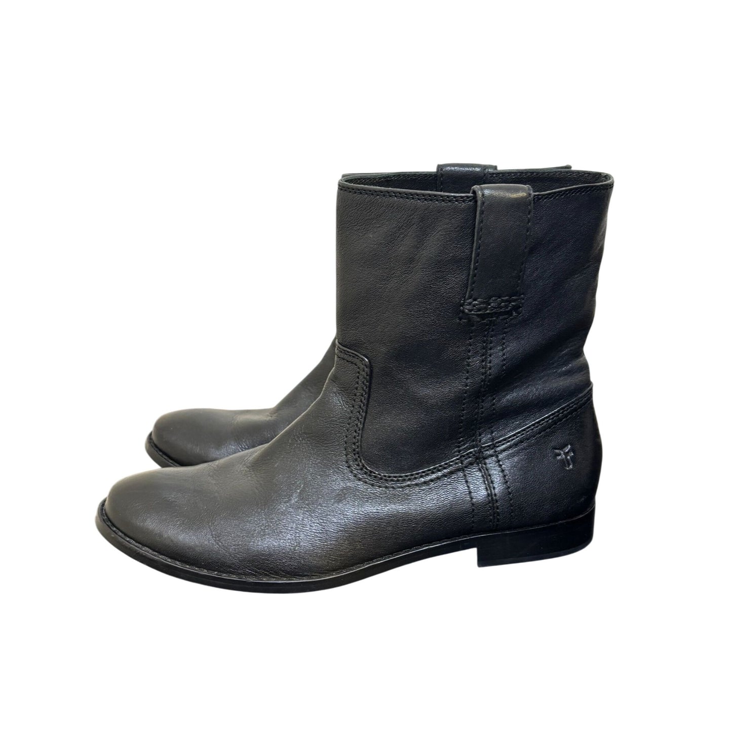 Frye Black Leather Ankle Booties Size 8