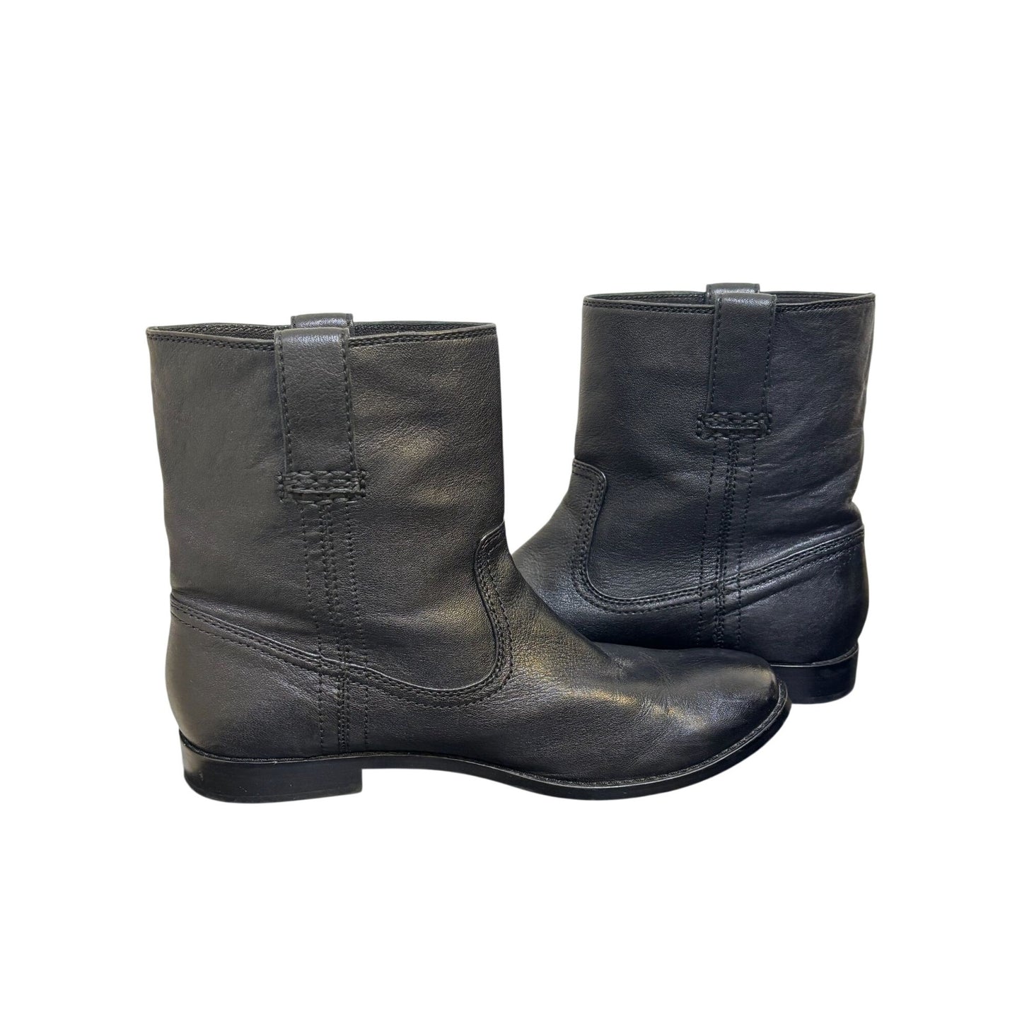 Frye Black Leather Ankle Booties Size 8