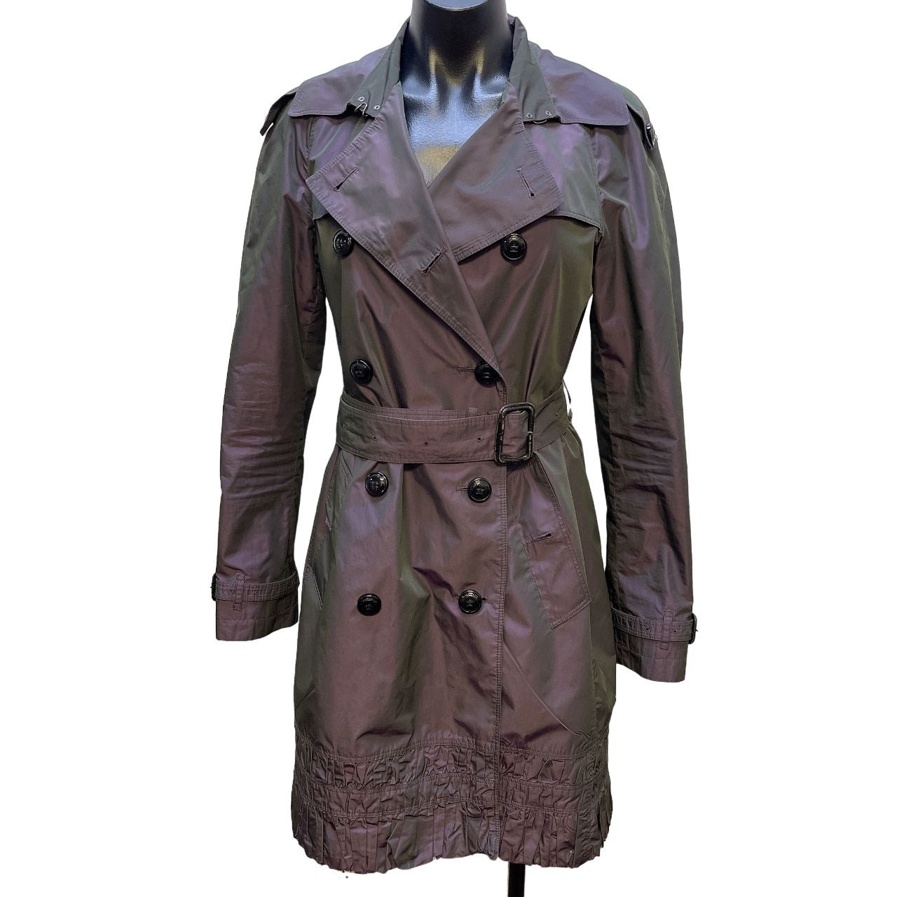 *Burberry Iridescent Trench Coat Size 6