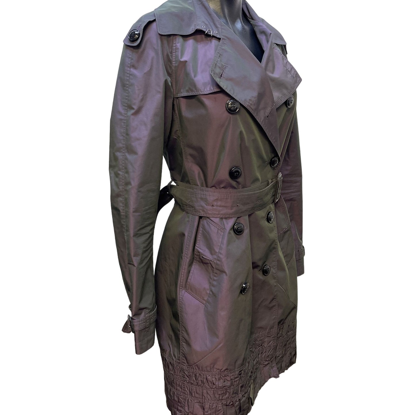 *Burberry Iridescent Trench Coat Size 6