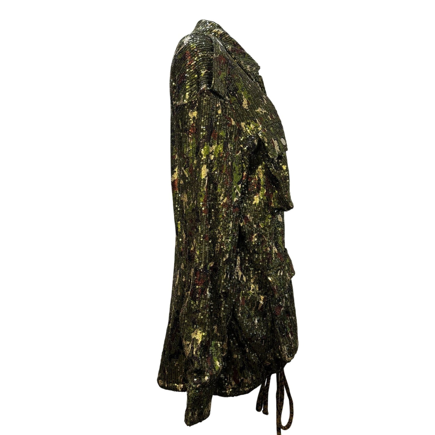 NWT Miss Me Green Sequin Jacket With Drawstring Waist L