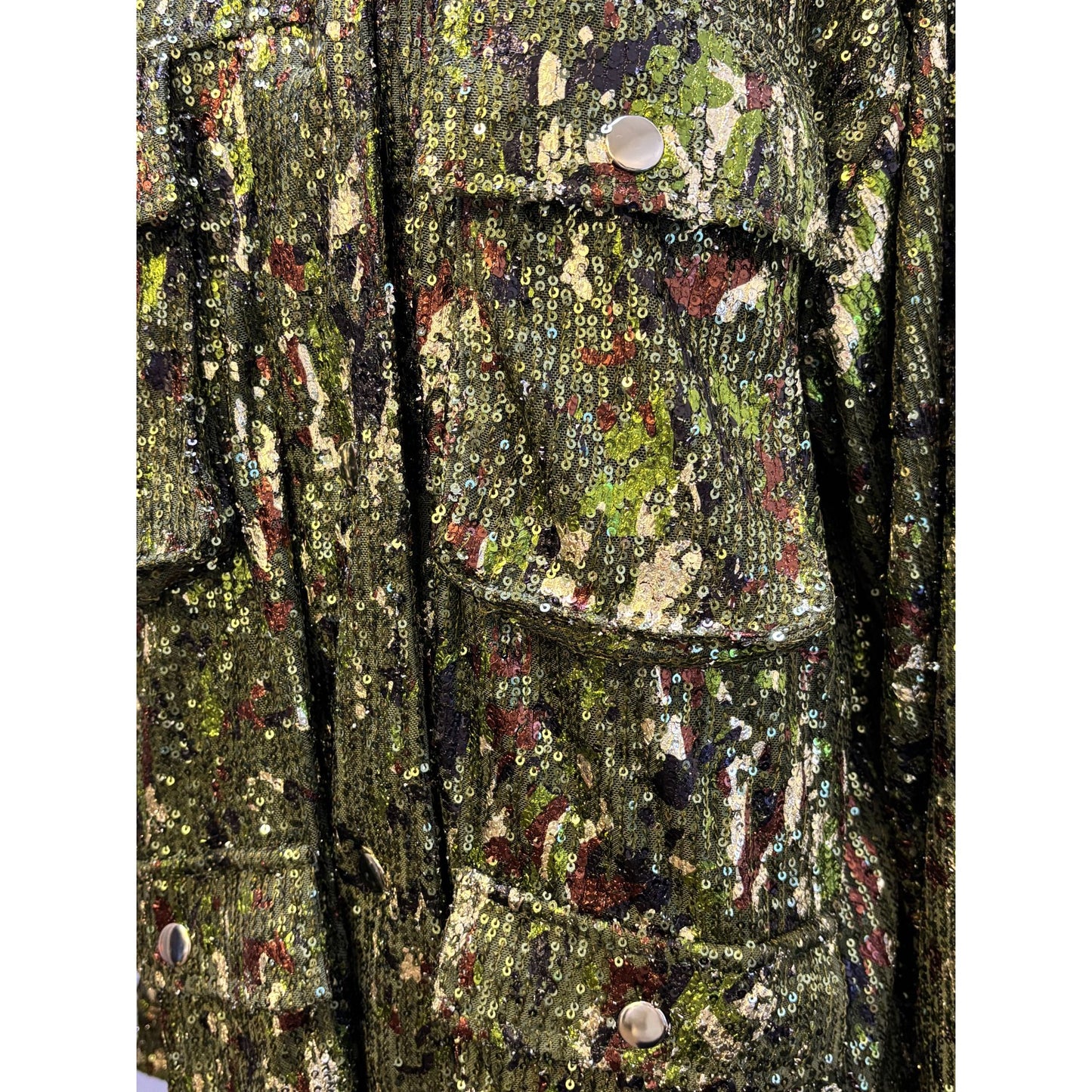 NWT Miss Me Green Sequin Jacket With Drawstring Waist L