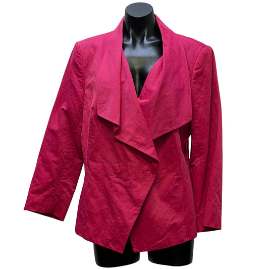 Lafayette 148 Pink Waterfall Open-Front Blazer Size 16