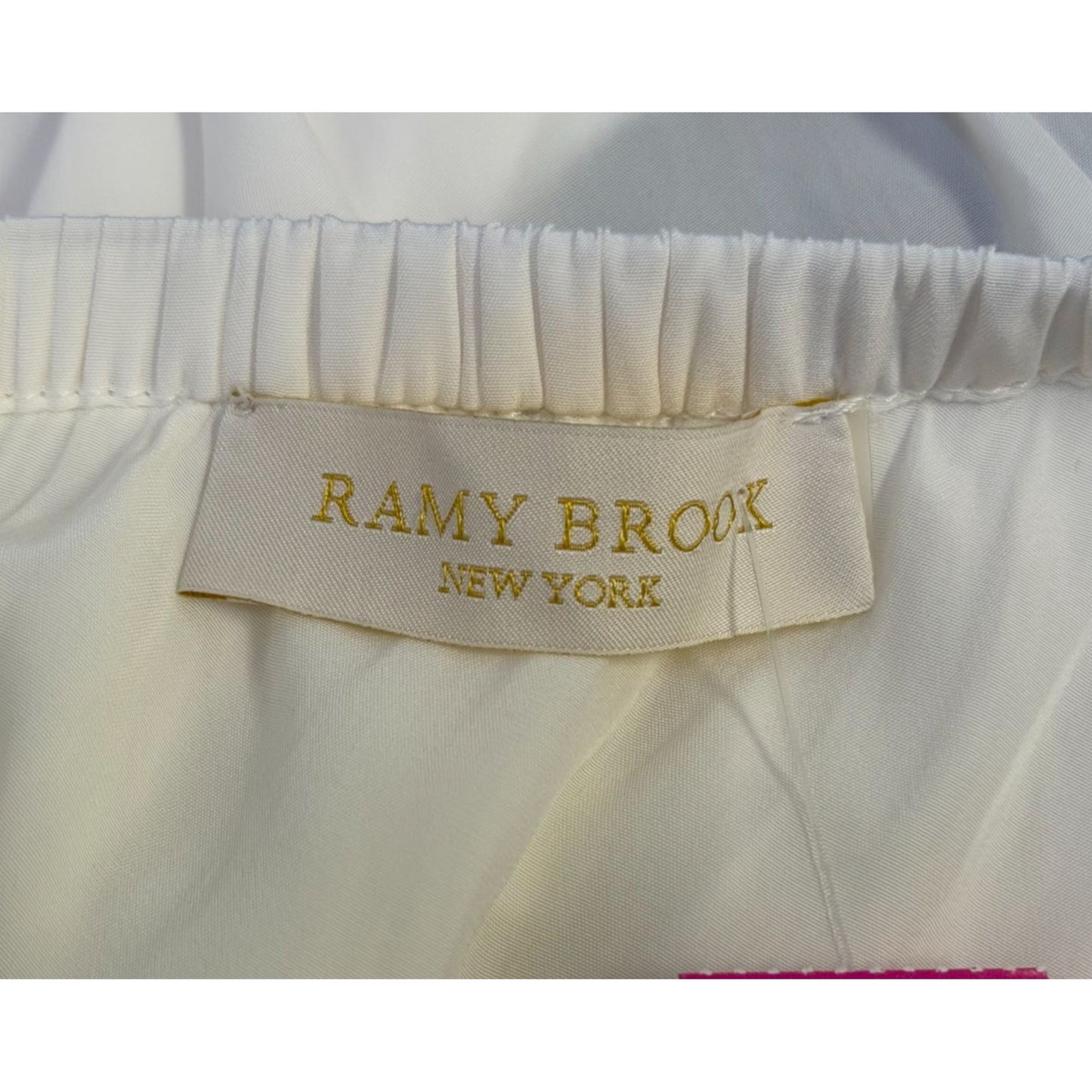Ramy Brook White One-Shoulder Embroidered Blouse L