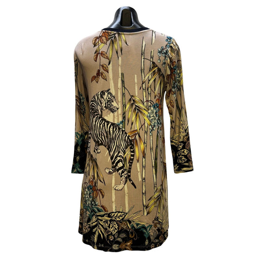 Johnny Was Tiger & Bamboo Print Blush Multi Pullover Blouse S