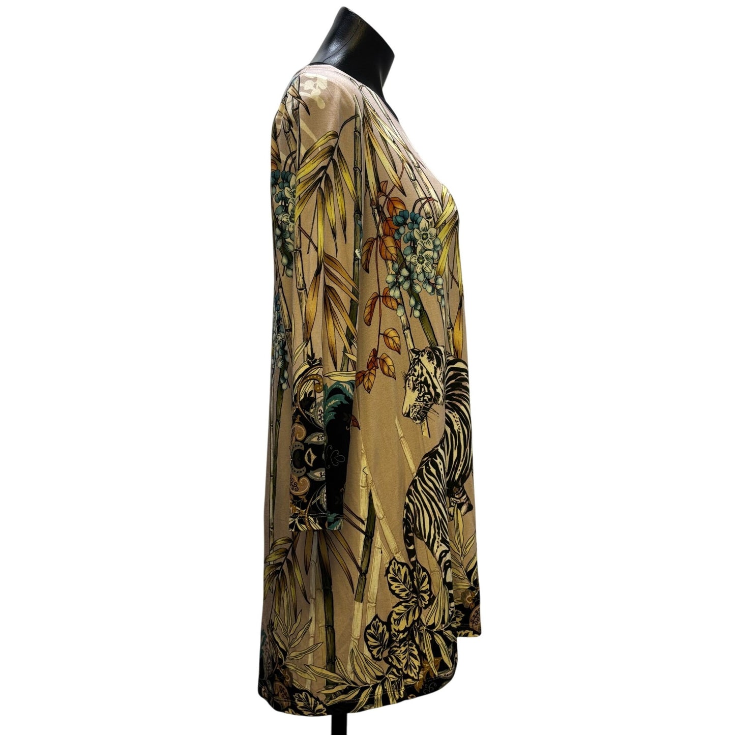Johnny Was Tiger & Bamboo Print Blush Multi Pullover Blouse S