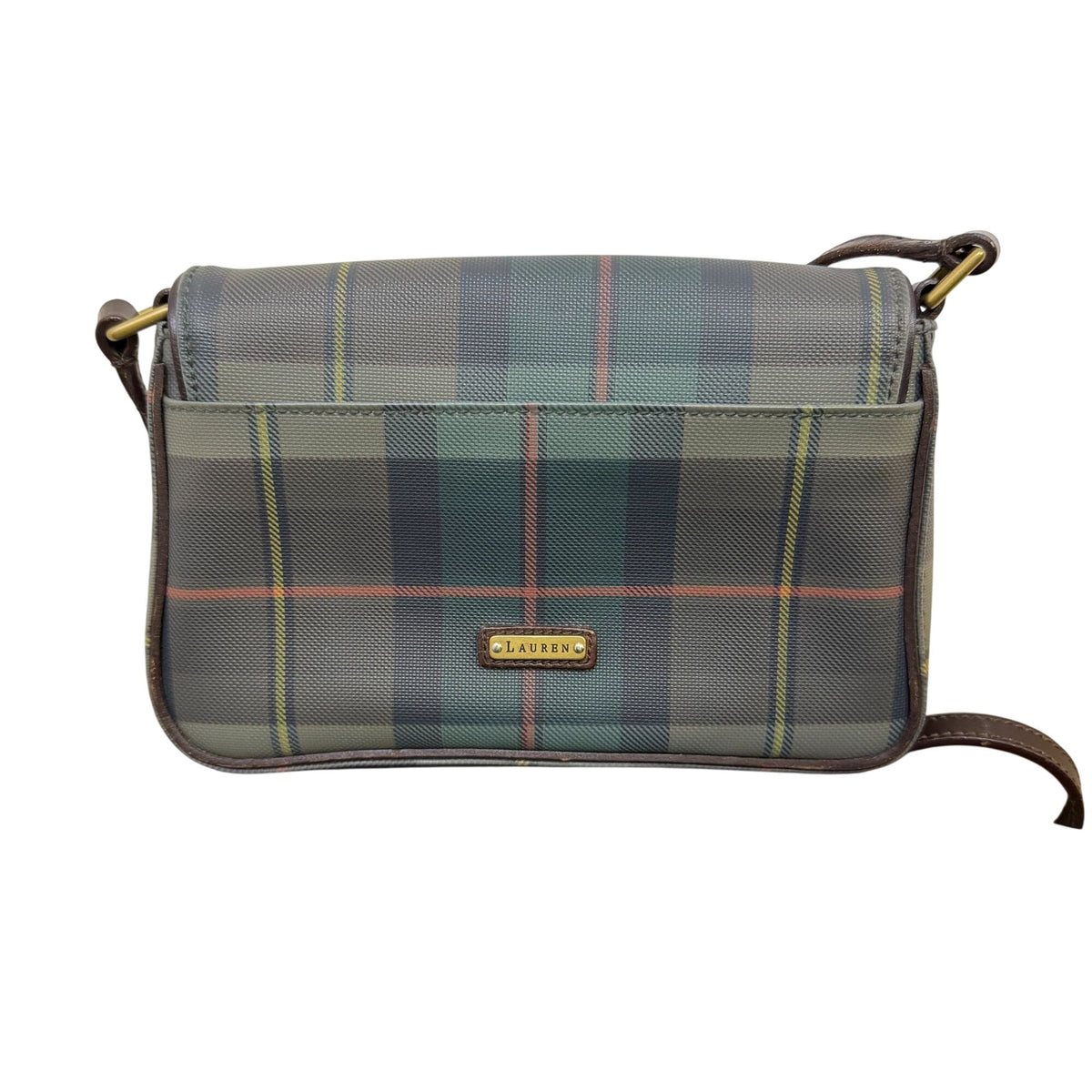 Ralph Lauren Plaid Crossbody Bag Green & Red With Adjustable Strap