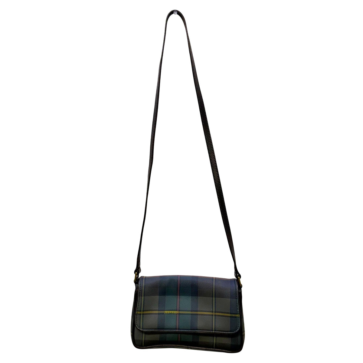 Ralph Lauren Plaid Crossbody Bag Green & Red With Adjustable Strap