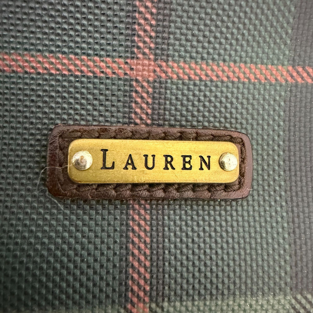 Ralph Lauren Plaid Crossbody Bag Green & Red With Adjustable Strap