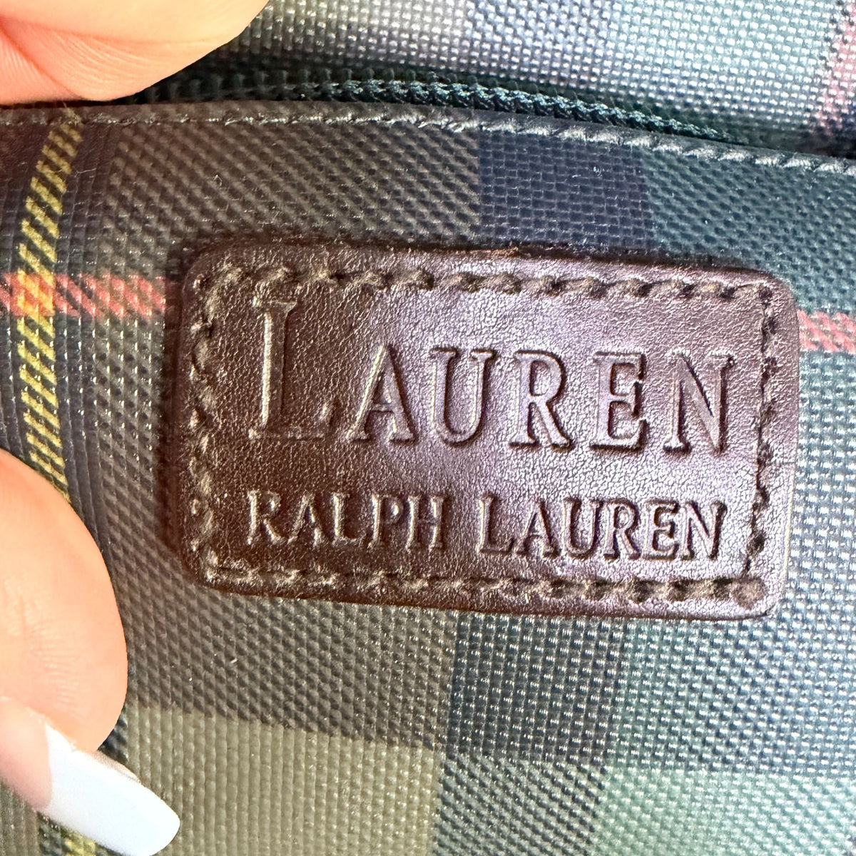 Ralph Lauren Plaid Crossbody Bag Green & Red With Adjustable Strap
