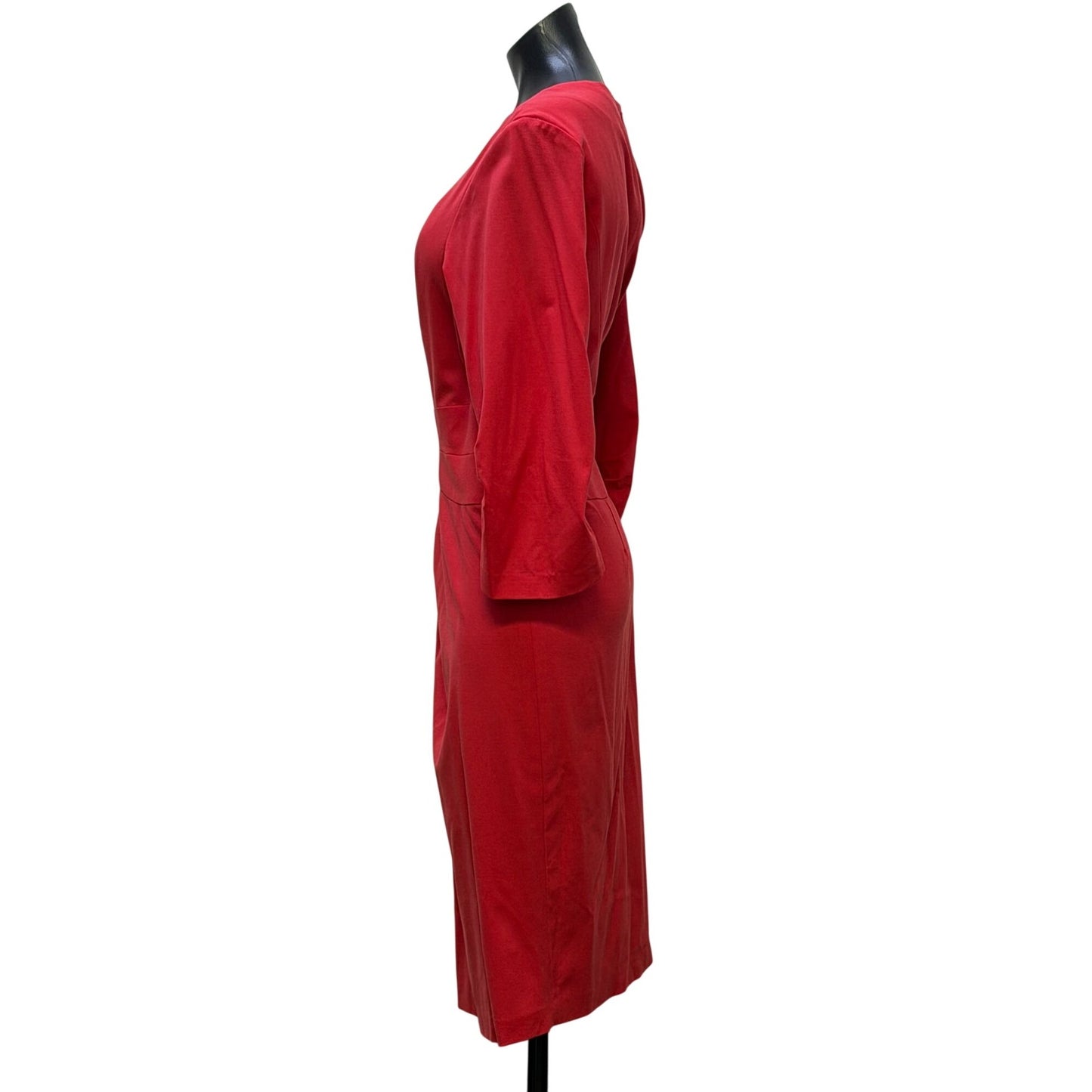 NWT Lafayette 148 New York Red Long-Sleeve Midi Dress Size 16