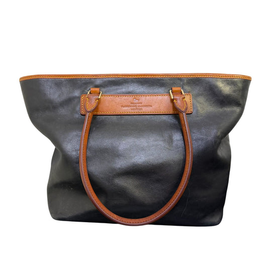 Dooney & Bourke Vintage Black & Brown Leather Tote Bag