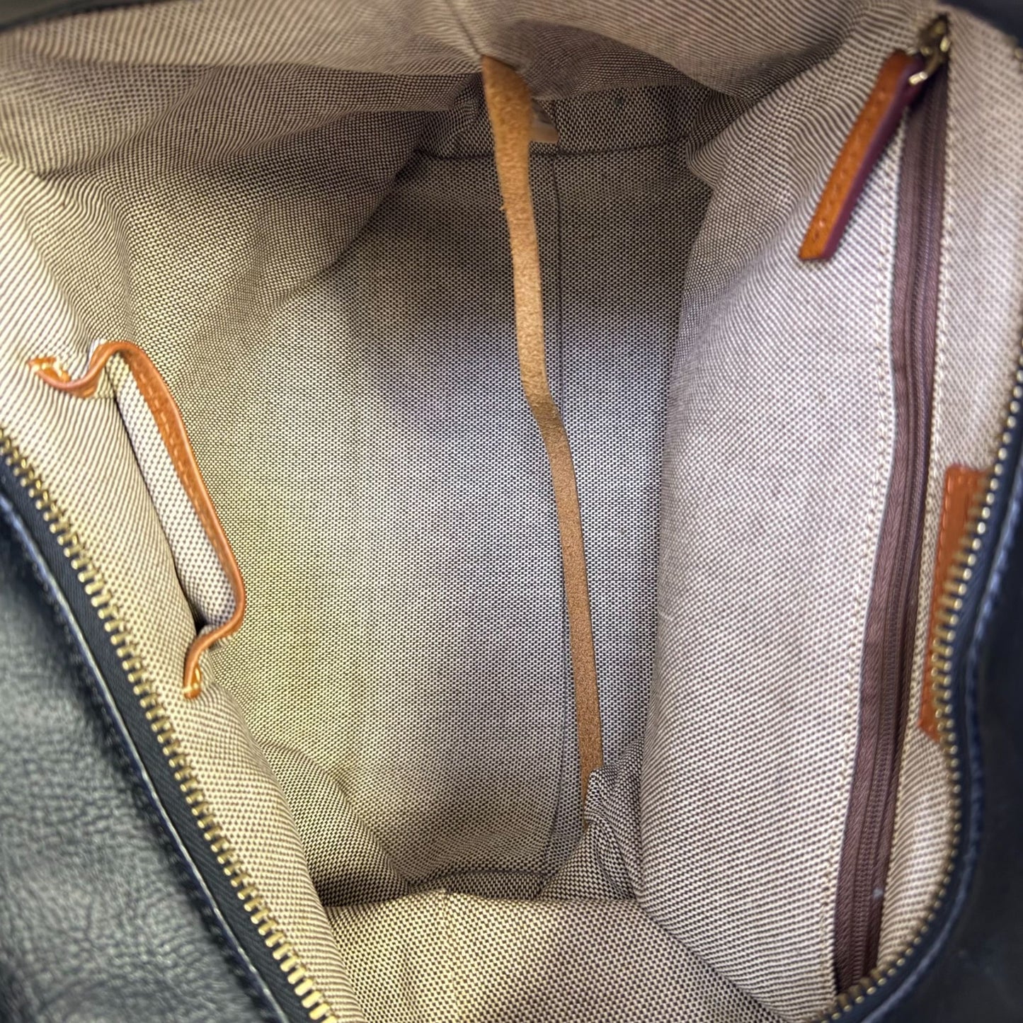 Dooney & Bourke Vintage Black & Brown Leather Tote Bag