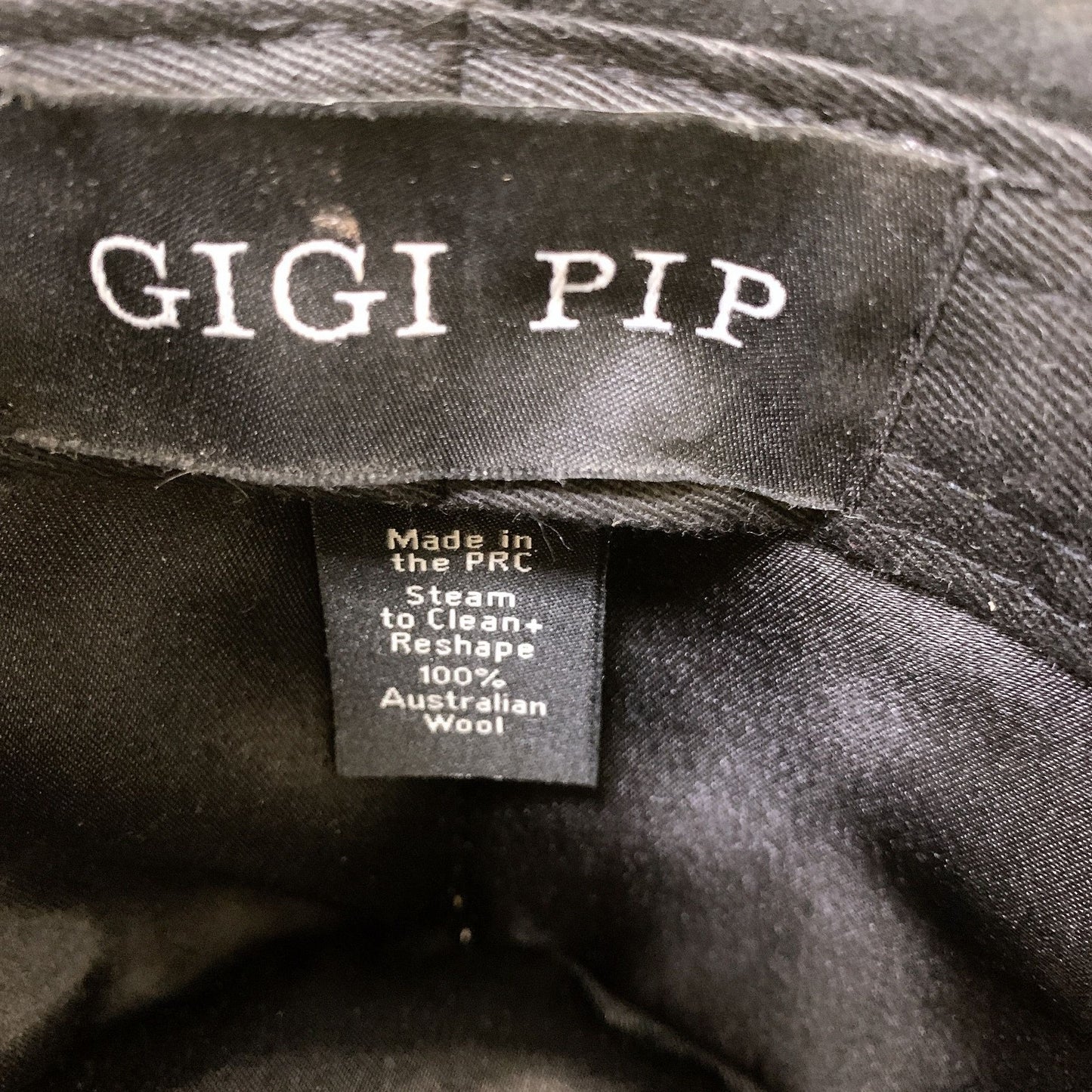 Gigi Pip Black Australian Wool Fedora Hat Size M