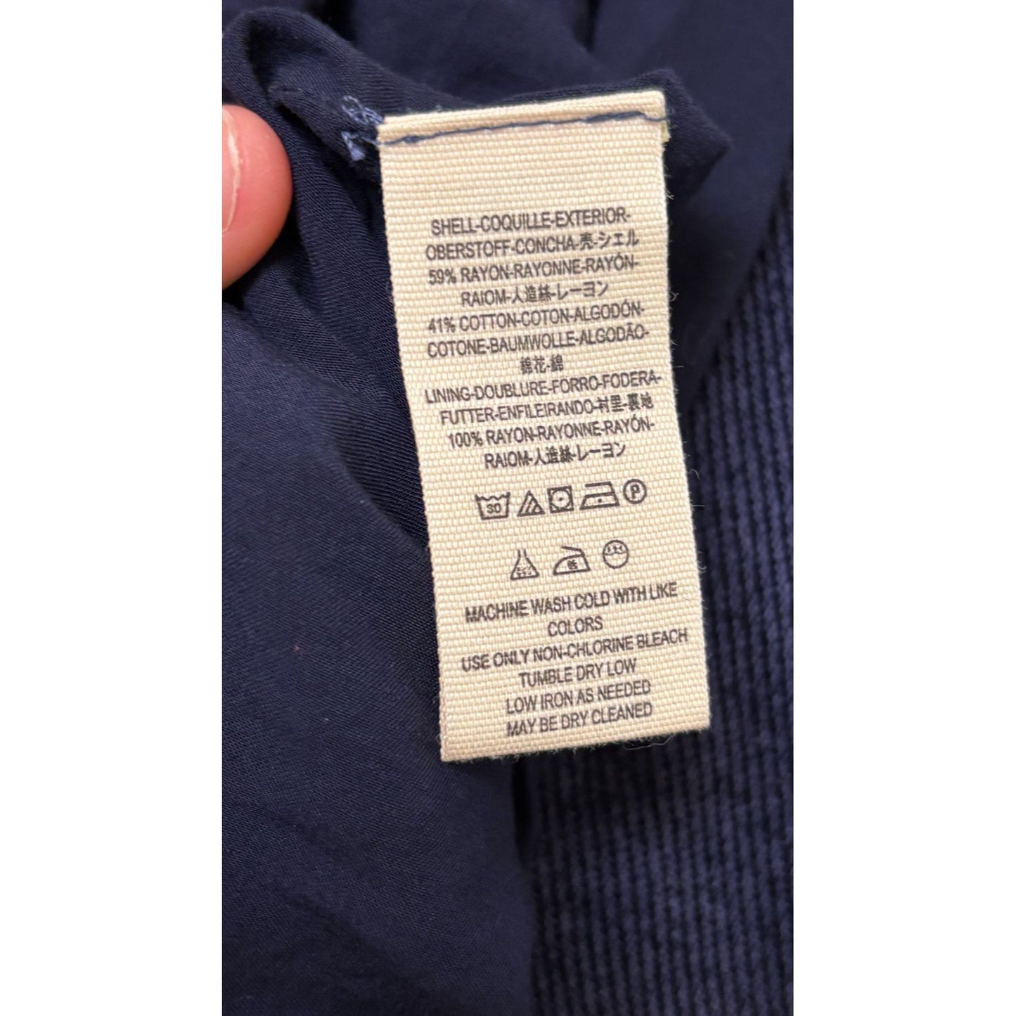 Free People Navy Long Double-Breasted Coat With Gold Buttons Size L