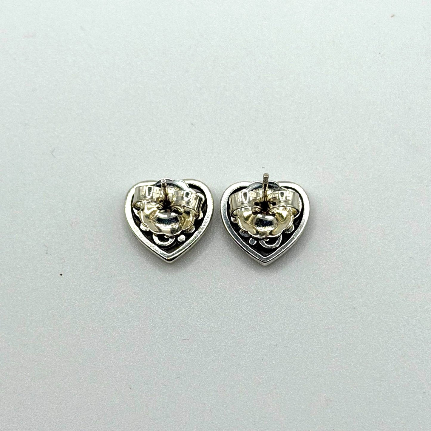 Brighton Contempo Heart Silver Tone Stud Earrings