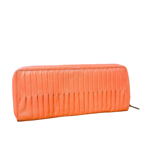 NWT Hobo Rebecca Clutch Wallet Accordion Pleated Coral Leather Handbag