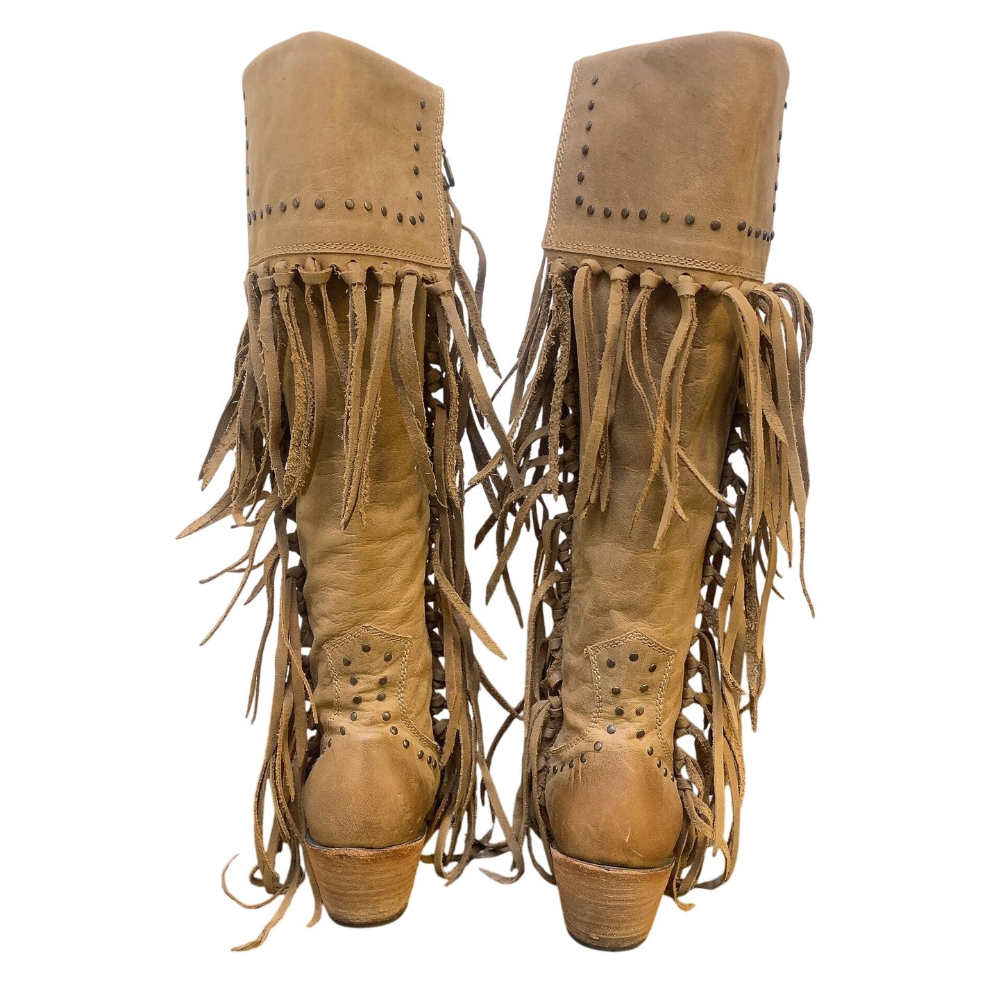 Liberty Black brand Brown Leather Fringe Western Cowboy Boots Size 7.5