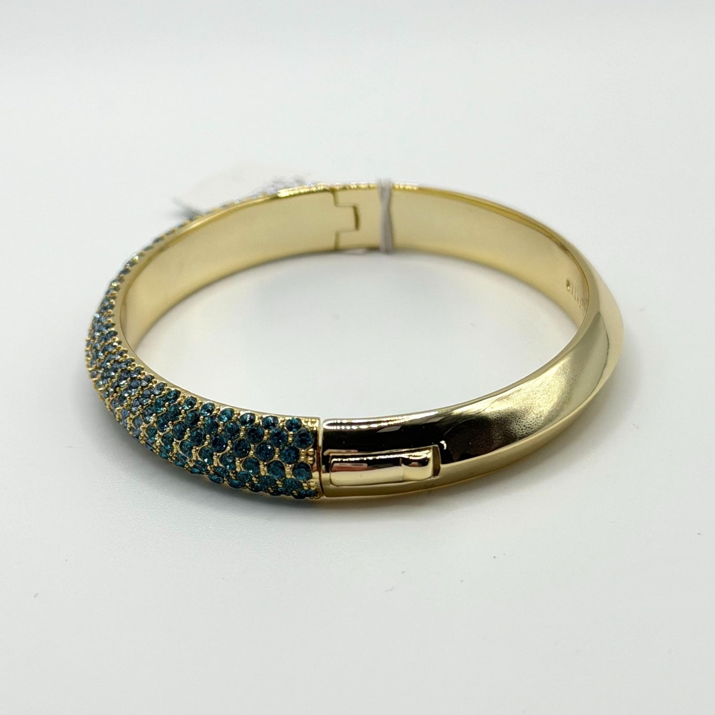 NWT Kendra Scott Mikki Pave Gold Tone Bangle Bracelet Green Blue Stones