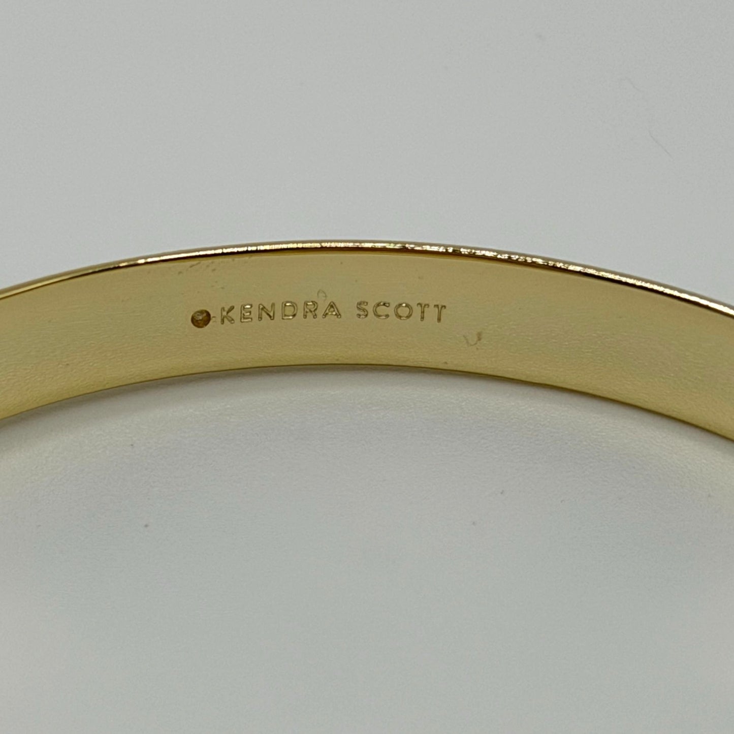 NWT Kendra Scott Mikki Pave Gold Tone Bangle Bracelet Green Blue Stones