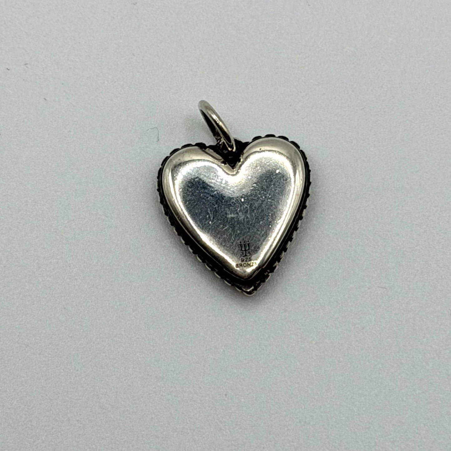 James Avery Retired Verona Heart Charm 925 Sterling Silver & Bronze