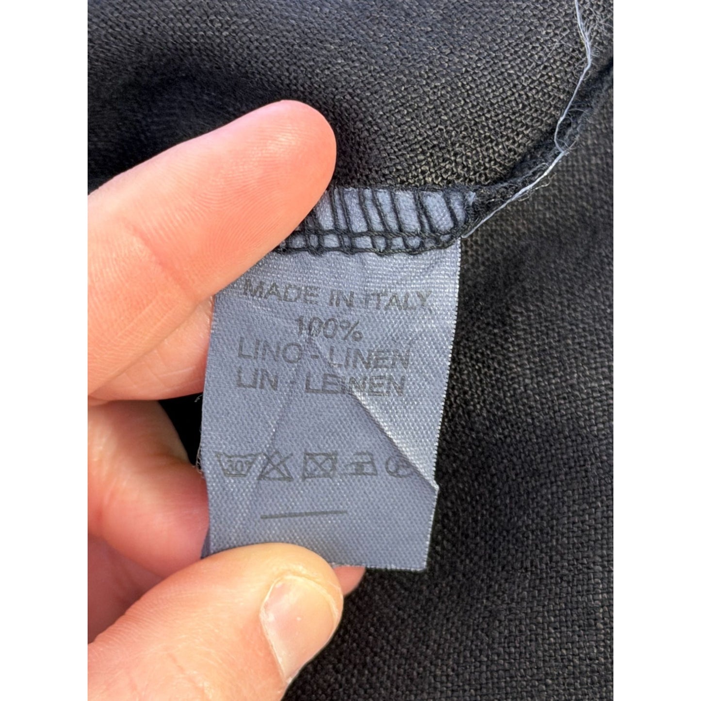Inizio Linen Black Sleeveless Layered Asymmetrical Midi Dress Made In Italy L
