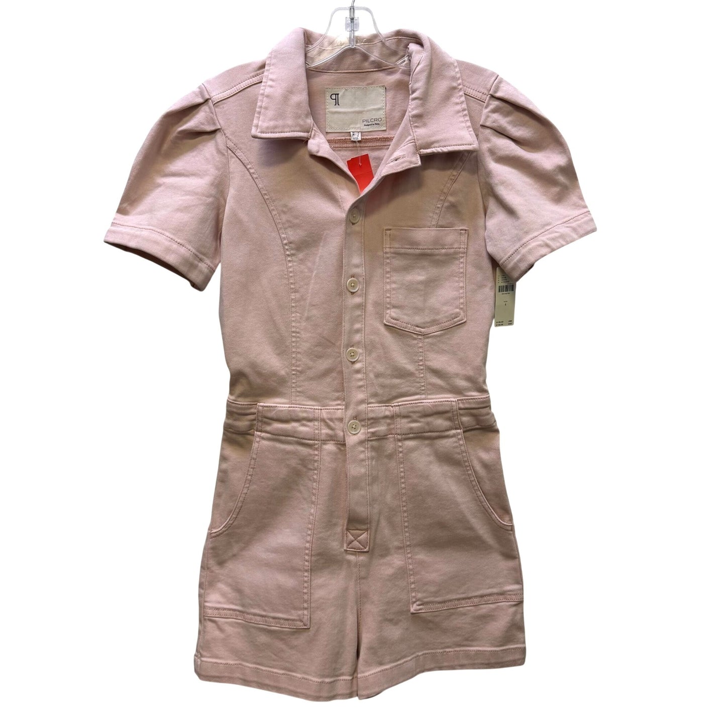 NWT Anthropologie Pilcro Pink Button-Front Romper Size 4