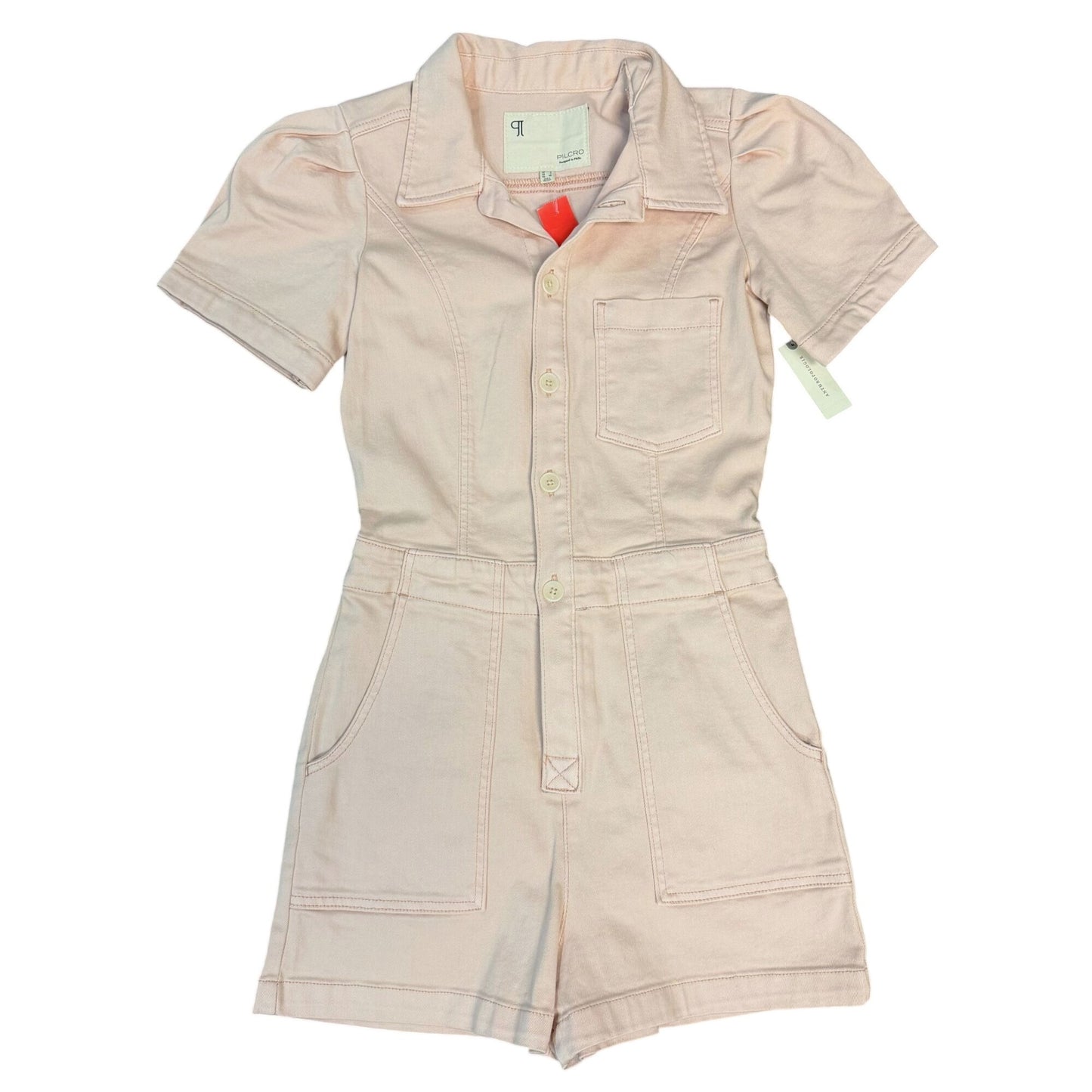 NWT Anthropologie Pilcro Pink Button-Front Romper Size 4