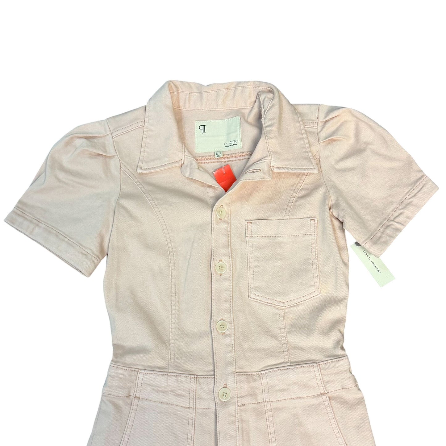 NWT Anthropologie Pilcro Pink Button-Front Romper Size 4