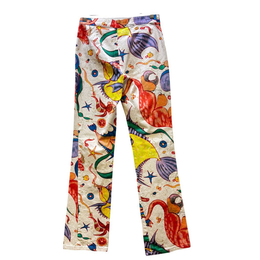 Versace Jeans Couture Multicolor Printed Pants M