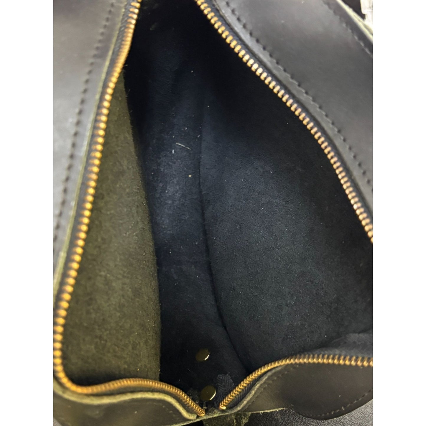 Neva Opet Round Leather Crossbody Bag Black Gold Hardware Zipper Closure