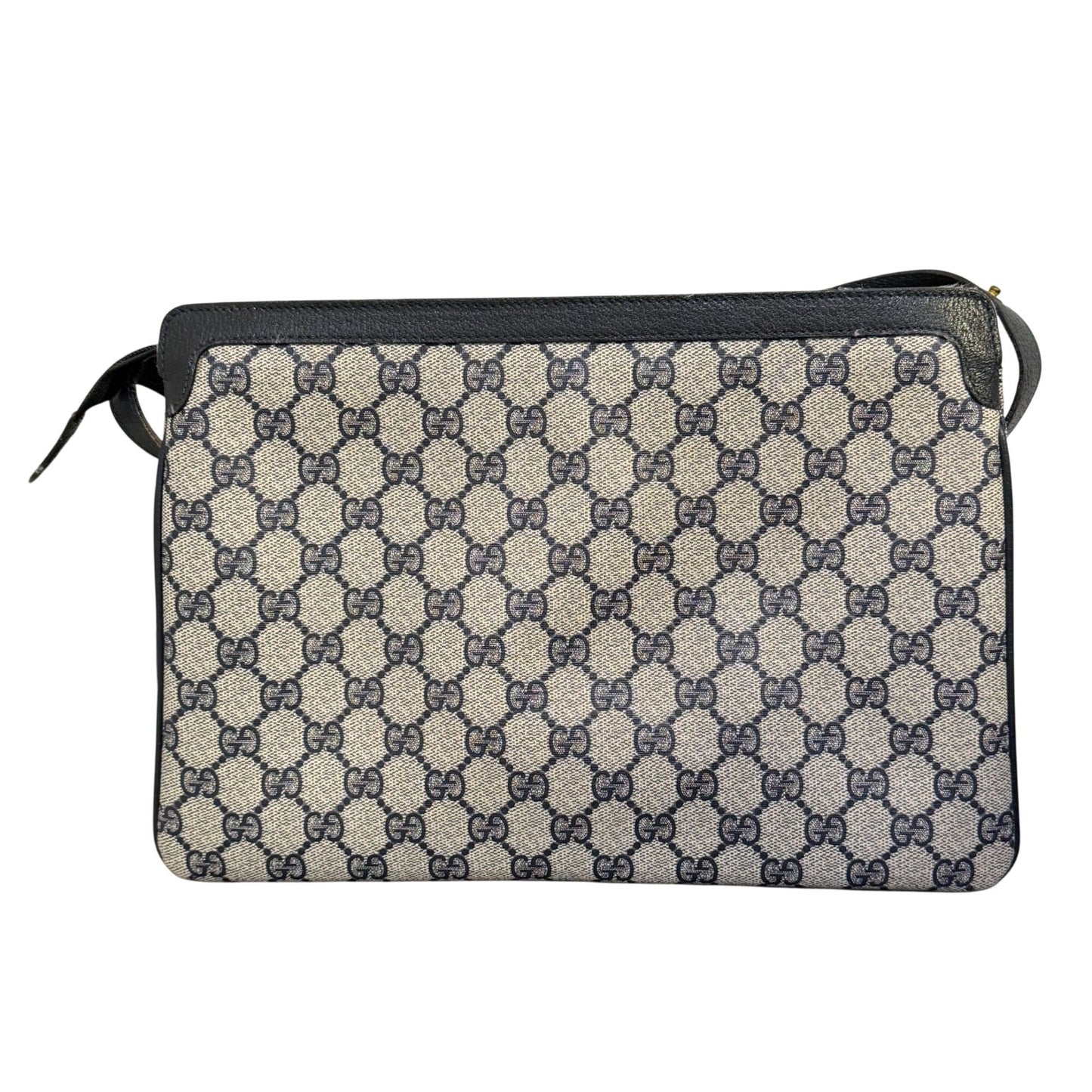 Gucci Vintage GG Supreme Monogram Navy Canvas Crossbody Bag