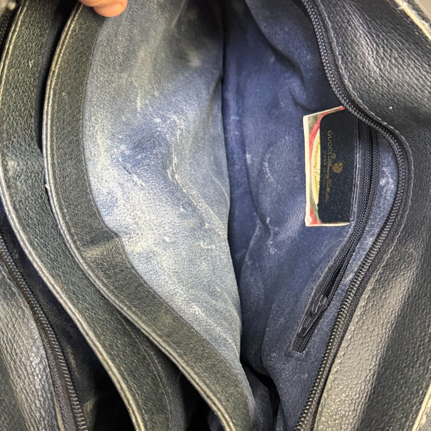 Gucci Vintage GG Supreme Monogram Navy Canvas Crossbody Bag