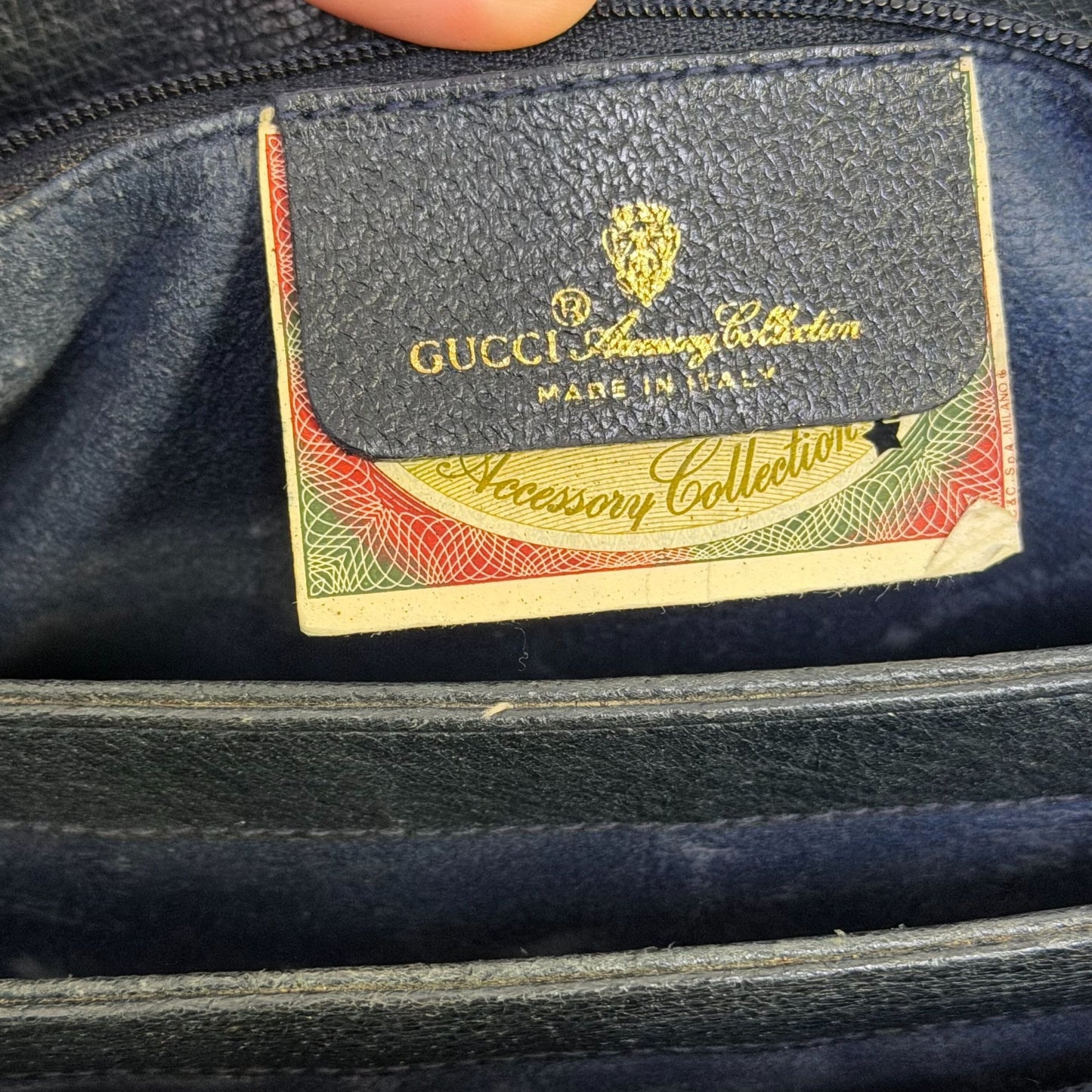 Gucci Vintage GG Supreme Monogram Navy Canvas Crossbody Bag